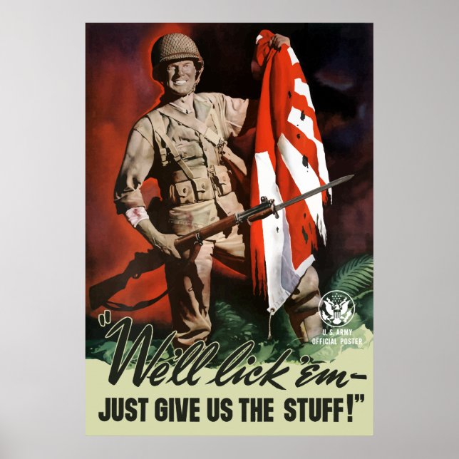 WW2 Army -- We'll lick 'em Poster (Front)