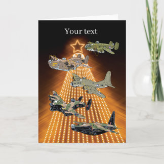 ww2 bomber planes Christmas card template