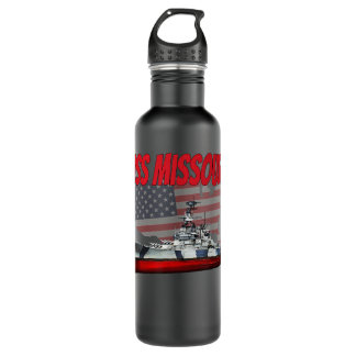 WW2&Cold War Veteran Battleship USS Missouri BB-63 710 Ml Water Bottle