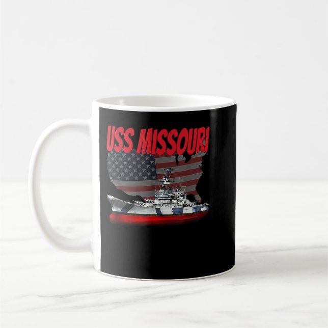 WW2&Cold War Veteran Battleship USS Missouri BB-63 Coffee Mug (Left)
