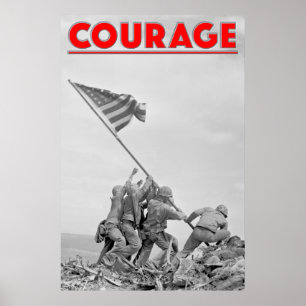 WW2 COURAGE - Battle of Iwo Jima Poster