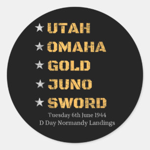 Ww2 D Day Beaches World War 2 Army Hero Normandy L Classic Round Sticker