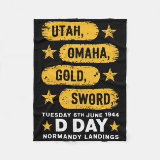 Ww2 D Day Beaches World War 2 Army Hero Normandy L Fleece Blanket