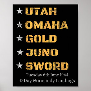 Ww2 D Day Beaches World War 2 Army Hero Normandy L Poster
