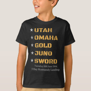 Ww2 D Day Beaches World War 2 Army Hero Normandy L T-Shirt