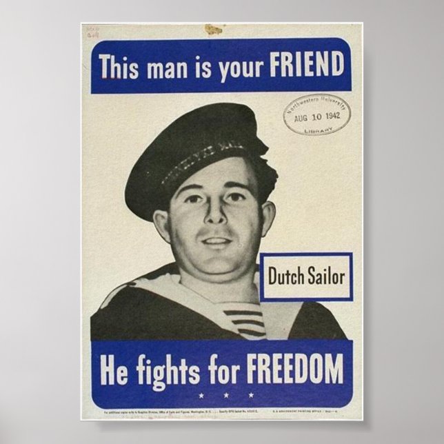 WW2 Dutch Sailor looks DRUNK! Poster (Front)