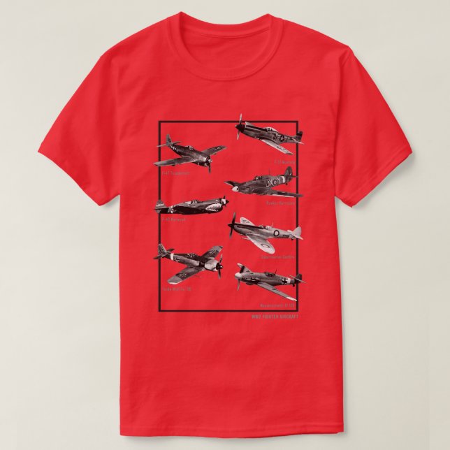 WW2 Fighter Aircraft Warbirds 2 T-Shirt (Design Front)