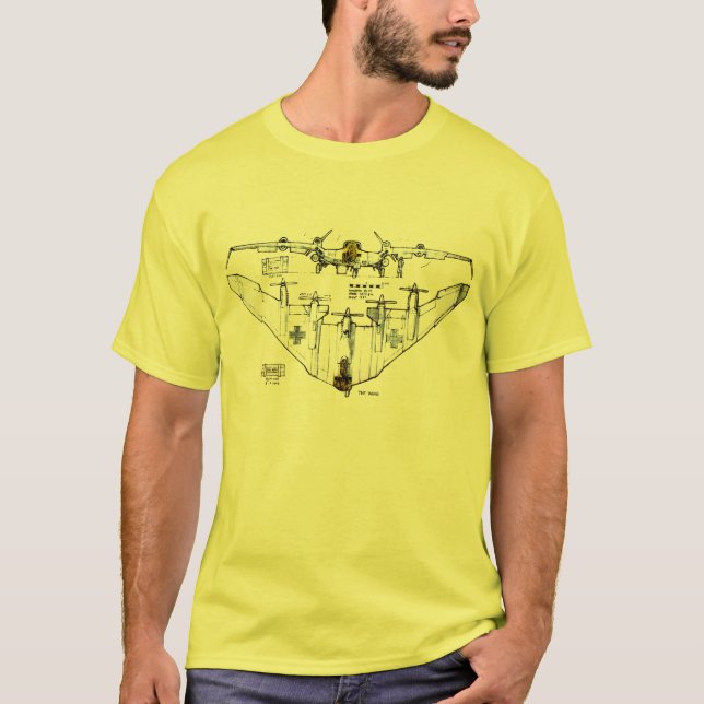 WW2 German Flying Wing Fighter Plane T-Shirt (Front)