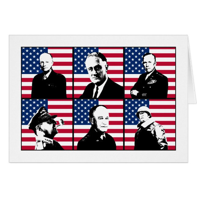 WW2 Heroes and the American Flag (Front Horizontal)