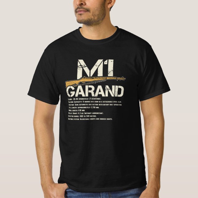 WW2 M1 Garand Weapon Specs T-Shirt (Front)
