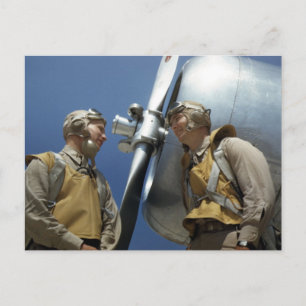 WW2 Marine Corps Aviators Postcard