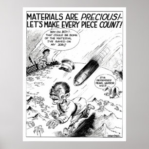 WW2 -- Material Conservation Cartoon Poster