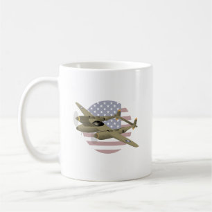 WW2 P-38 Lightning Aeroplane Coffee Mug