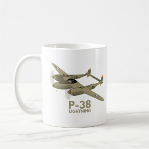 WW2 P-38 Lightning Airplane Coffee Mug