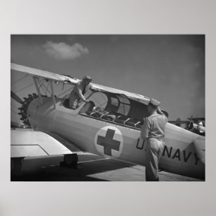 WW2 Red Cross Aeroplane Poster