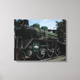 WW2 Steam Train at the River Kwai Bridge Canvas Print