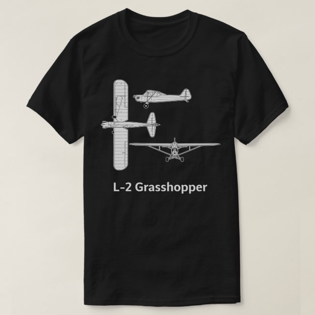 WW2 Taylorcraft L2 Grasshopper plane l2 aircraft l T-Shirt (Design Front)