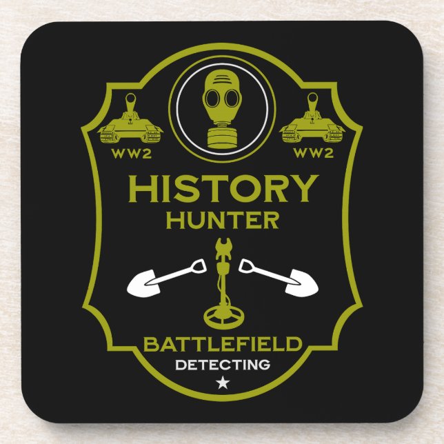 WW2 Trench Battlefield Metal Detectorist Coaster (Front)