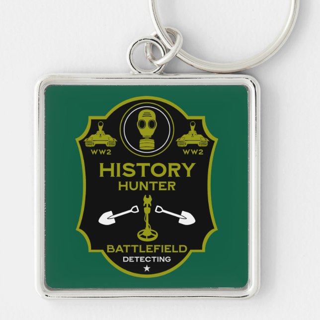 WW2 Trench Battlefield Metal Detectorist Key Ring (Front)