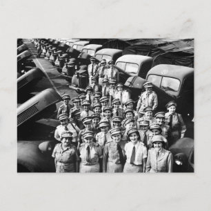 WW2 Truck Ladies, 1940s Postcard