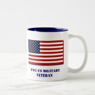 WW2 US Military Veteran Two-Tone Coffee Mug