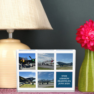 WW2 Vintage Aeroplane Photo Collage Aviator Custom Block