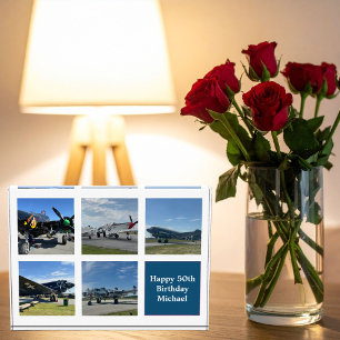WW2 Vintage Aeroplane Photo Collage Aviator Custom Block