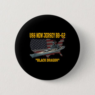 Ww2 Warship & Vietnam War Uss New Jersey Bb-62 6 Cm Round Badge