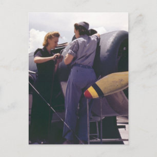 WW2 Women Aviation Mechanics Postcard