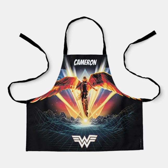 WW84 | 80's Retrowave Wonder Woman Graphic Apron (Front)