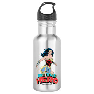 WW84   Be The Hero Wonder Woman Retro Comic Art 532 Ml Water Bottle