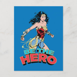 WW84   Be The Hero Wonder Woman Retro Comic Art Invitation Postcard
