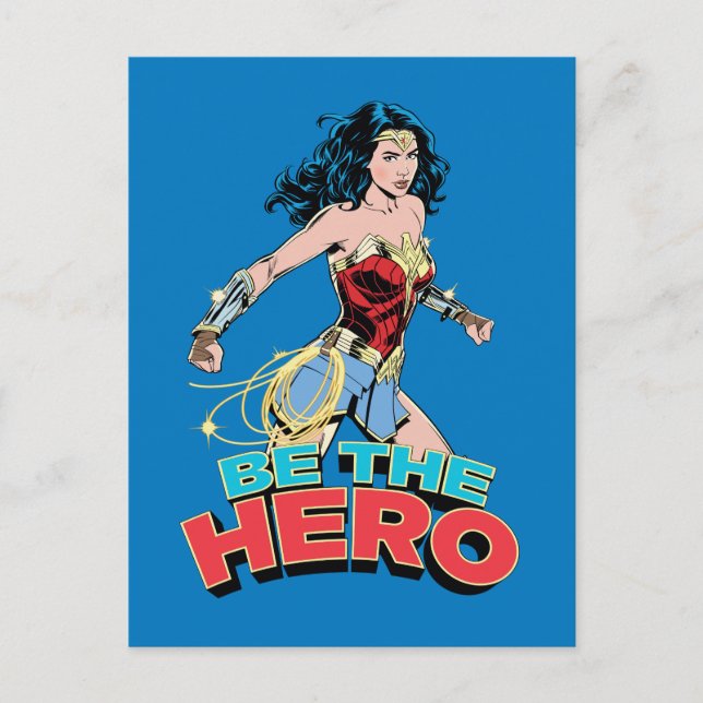 WW84 | Be The Hero Wonder Woman Retro Comic Art Invitation Postcard (Front)