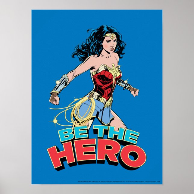 WW84 | Be The Hero Wonder Woman Retro Comic Art Poster (Front)