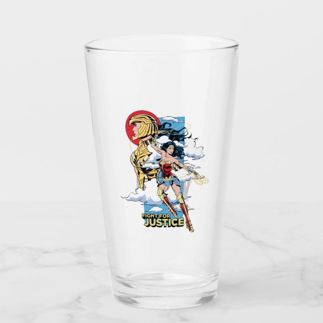 WW84 | Fight For Justice Wonder Woman Retro Comic Glass (Front)