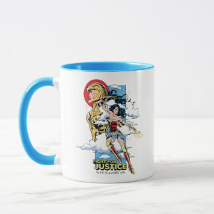 WW84   Fight For Justice Wonder Woman Retro Comic Mug