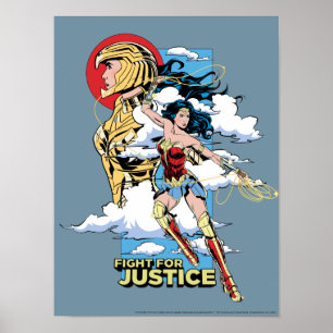 WW84 Fight For Justice Wonder Woman Retro Comic Poster