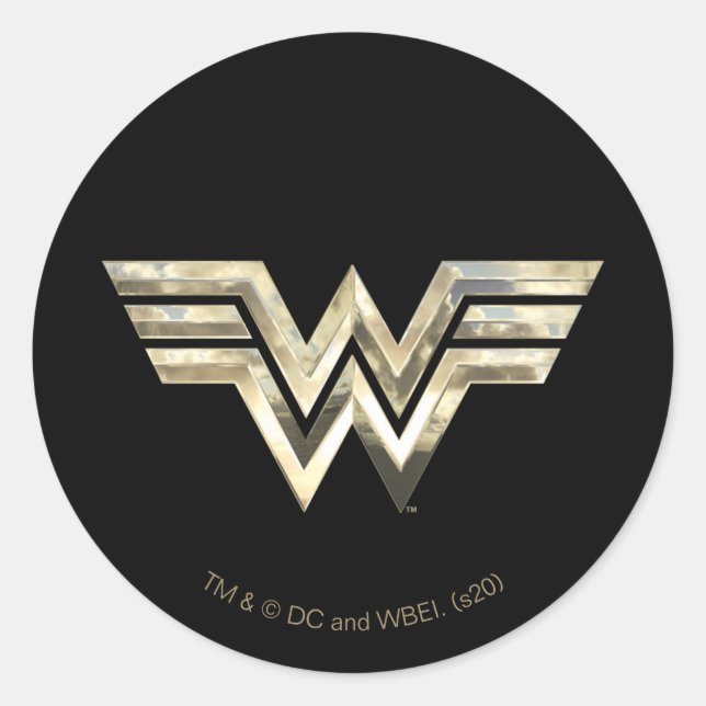 WW84 | Golden Wonder Woman Logo Classic Round Sticker (Front)