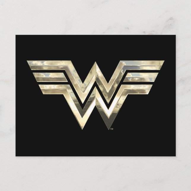 WW84 | Golden Wonder Woman Logo Invitation Postcard (Front)