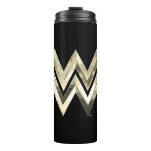 WW84   Golden Wonder Woman Logo Thermal Tumbler