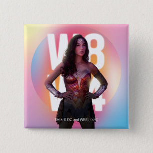 WW84   Lo Fi Pastel Rainbow Wonder Woman Photo 15 Cm Square Badge