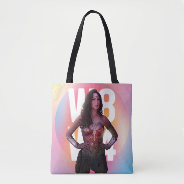 WW84 | Lo Fi Pastel Rainbow Wonder Woman Photo Tote Bag (Front)