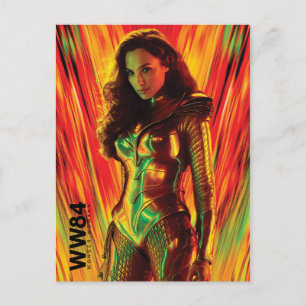 WW84   Red-Orange Wonder Woman Kaleidoscope Invitation Postcard
