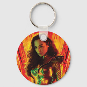 WW84   Red-Orange Wonder Woman Kaleidoscope Key Ring