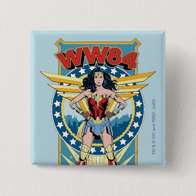 WW84 | Retro Comic Wonder Woman Character Badge (Front)