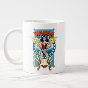 WW84 Retro Comic Wonder Woman Character Badge Large Coffee Mug