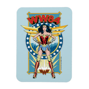 WW84   Retro Comic Wonder Woman Character Badge Magnet