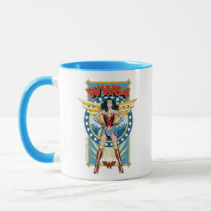 WW84 Retro Comic Wonder Woman Character Badge Mug