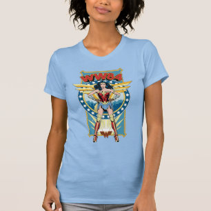 WW84 Retro Comic Wonder Woman Character Badge T-Shirt