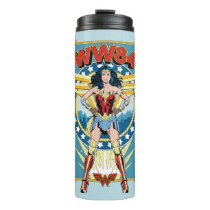 WW84 Retro Comic Wonder Woman Character Badge Thermal Tumbler